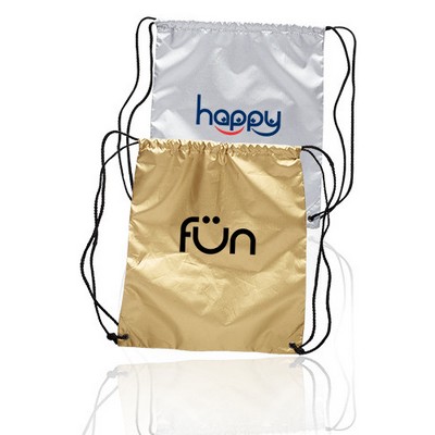 Shiny Classic Polyester Drawstring Backpacks