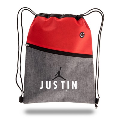 Two-Tone Drawstring Cinch Backpack