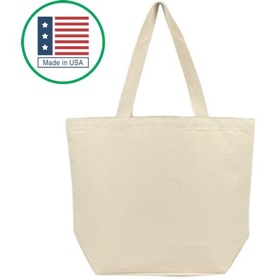 Blank Patriot 11 oz Canvas Tote Bag | Made in USA Everyday Gusseted (18x14x6)